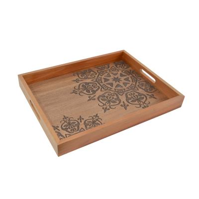 China 2019 Creative Brown Wood Wedding Serving Presentation Dry Acacia Fruit Type Europe Type Tray for sale