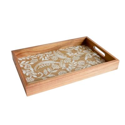 China Europe Type China Factory OEM Custom Wholesale Wooden Fruit Serving Small Dry Hand Carved Wooden Tray for sale