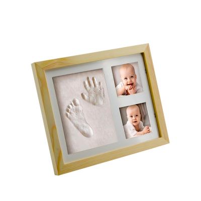 China Handprint Clay Footprint Clay Letters Newborn Birthday Souvenir Position Baby Photo Frame Europe Style Gift Package for sale