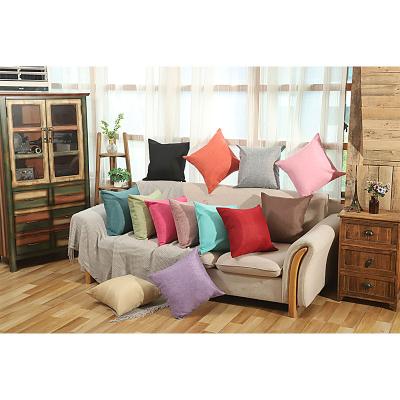 China Square Home Canvas Sofa Pillow Cover Decorative Cushion Cover Fashion Cushion Cover Anti-Static Pillow Case Cushion Cover Solid Color for sale