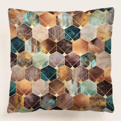 China Nordic Geometry Series Anti-static Square Case Cushion Polyester Tile Case Cushion Cover With Zipper Decorative Pillowcase for sale