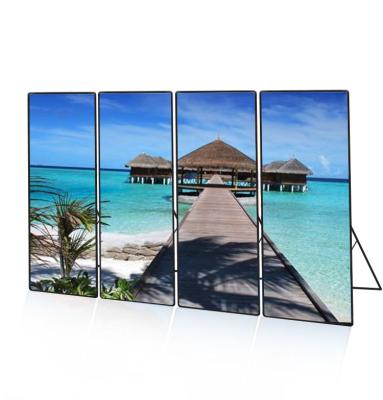 China P2 P2.5 P3 Indoor Outdoor Floor Standing Smart Motion Digital Advertising Video Screen Led Poster Display for sale