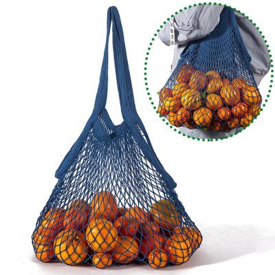 China Hot Sales Eco Cotton Foldable Shopping Bag Eco-friendly Recycle Mesh Reusable Tote Grocery Bags Net For Fruit Vegetables for sale