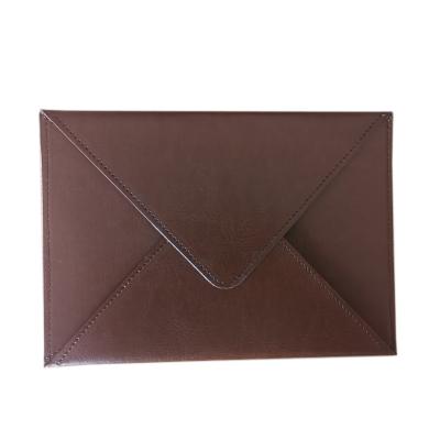 China Custom Expanding Paper Clip PU Document File Bag Ultra Thin Wallet Package Folder Envelope Magnetic Leather Folder Holder for sale