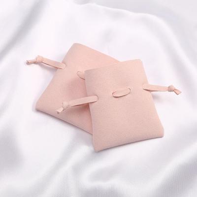 China Luxury Soft Drawstring Pouches Velvet Suede Drawstring Pouches Jewelry Bags With Box for sale