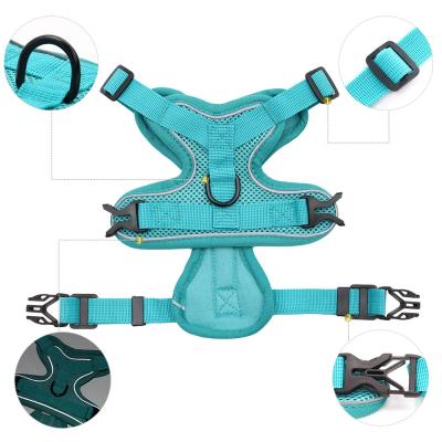 China New Reflective Lightweight Adjustable Soft Padded Dog Safety Harness Dog Harness With Dog Collar Leash for sale