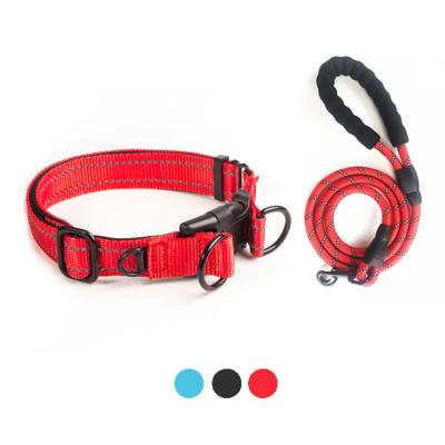 China Custom Peaktoppets Led Dog Collares Durable Nylon Quick Fit Training Perro Collar Dog Collar and Leash Reflective for sale