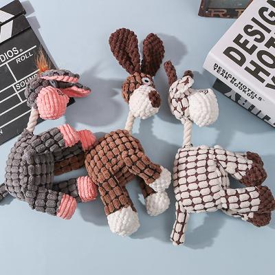 China 2021 Amazon Viable Hot Sale Hair Donkey Toys Assortment Stuffed Cute Squeaky Pet Toys Dog for sale