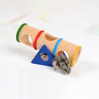 China New Arrival Viable Rainbow Seesaw Wooden Cute Luxury Tunnel Hamster Playground Hamster Toys For Small Animals for sale