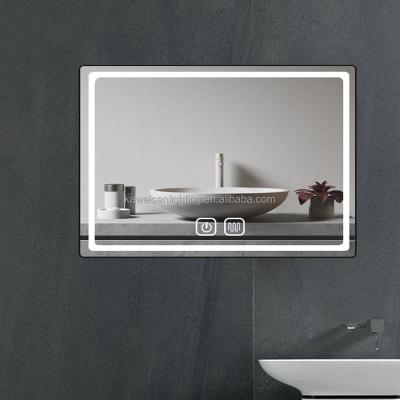 China Customized OEM/ODM LED Dimmable Stainless Steel LED Bathroom Mirror Magnifying Fogproof Aluminum Sink Lighted Mirror for sale