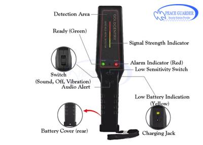 Cina Metal detector portatile dell'indicatore del LED, metal detector della bacchetta della mano con la batteria ricaricabile 9V in vendita