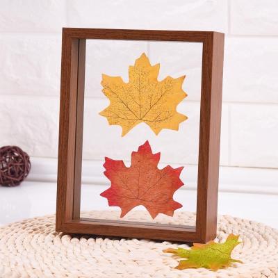 China Europe Color Vintage Floating Picture Frame Window Natural Wood Glass Wood Frame Design for sale