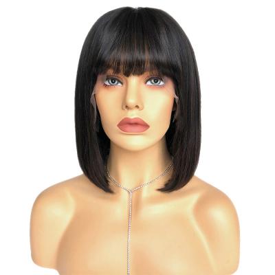 China Body Wave Bob Lace Wigs Silky Straight Brazilian Short In Hair Wigs Straight Lace Front Closure 12a HD Lace Wig for sale