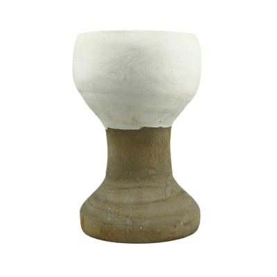 China Religious Activities Factory Modern Wooden Candle Holder Decor Creative Church Carved Wooden Candle Holder Wood Piece for sale