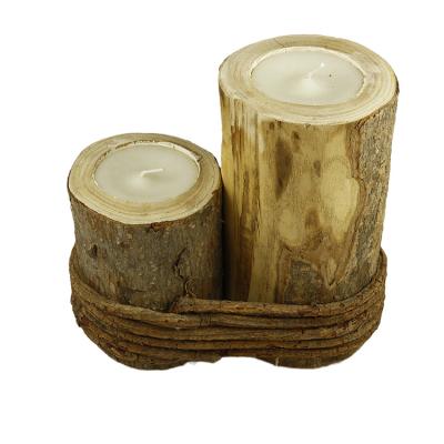 China Religious Crafts Custom Country Style Natural Wood Classic Candlesticks Holders Activities Candle Holder Wooden Stand for sale