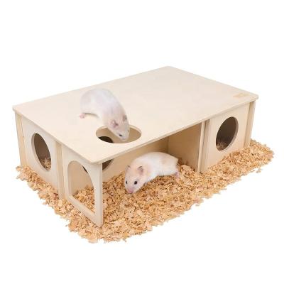 China New Products Novelty Pet Hamsters Indoor Funny Nature Wooden Houses House for sale