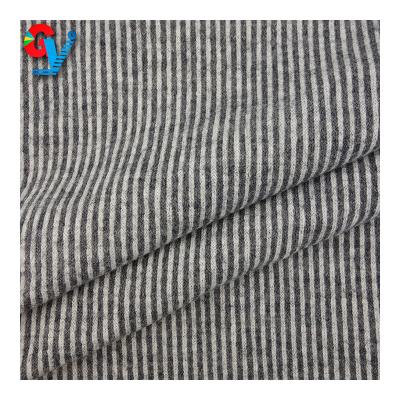 China Washable wind proof ripple stripe knitted polyester merino wool/mohair fabric wool knit modal fabric for sale