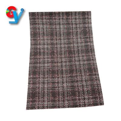 China Shrink-resistant classic puffy tweed woven fabric with solid black three white pink colors for sale