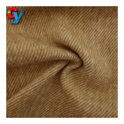 China Woven Wind Proof Twill Coat Wool Textured Polyester Wool Fabric for sale