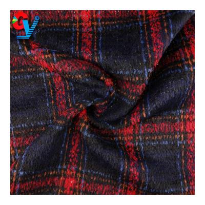 China Sustainable Tartan Wool Fabric For Women Coat Wool Blend Plaid Fabric for sale