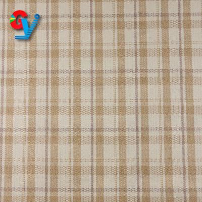 Cina Shrink-Resistant Beige Color Check Pattern Woolen Fabric in vendita