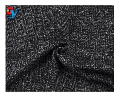 China Wind Proof Autumn And Winter Fancy Top Quality Woolen Polyester Dotted Grid Fabric for sale