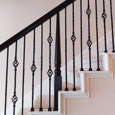 China Modern Interior Staircase Wrought Iron Stair Baluster Iron Balusters for sale