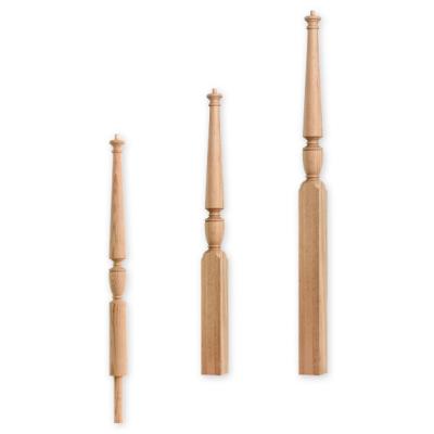 China Modern high quality solid stair baluster wood newel post,stair wood newel post for sale