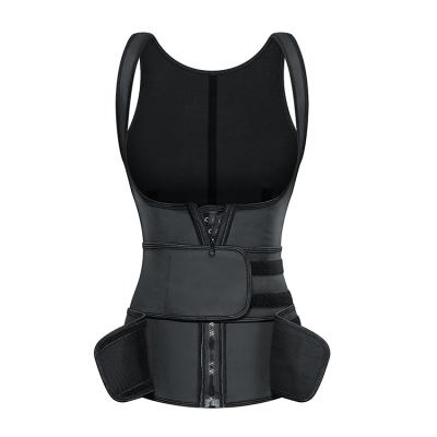 China Adjustable Women Plus Size Waist Trainer Corset Vest Compression Sweat Belly Belt Body Shaper for sale