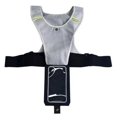 China Phone Holder Package Running Light Weight Running Vest With Phone Reflective Pocket Chest Printing Running Backpack for sale