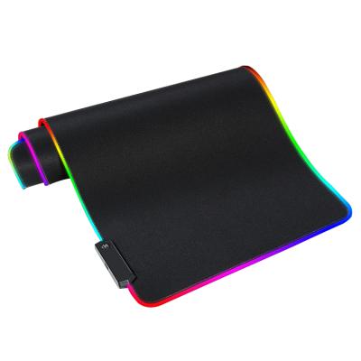 China 300*800*4mm RGB Luminescence Custom Lighting RGB Colorful Led Gaming USB Non-Slip Mouse Pad for sale