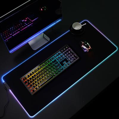 China RGB Luminescence RGB Gaming Mouse Pad Keyboard Mat XXL Large Black Mousepad For CS for sale