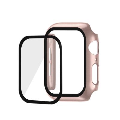 China Easy Install PC Frame Electroplating Watch Case For Apple Watch Series 7 Case With Protective Film Hardened Watch Case Series 7 Smart Watch for sale