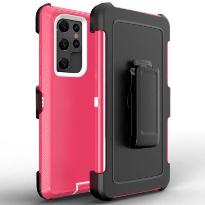 China HETAI Shockproof 3 in 1 Heavy Duty Armor Case For Samsung Galaxy S22 Rugged Ultra Plus Phone Case Belt Clip Robot Cover Defender for sale