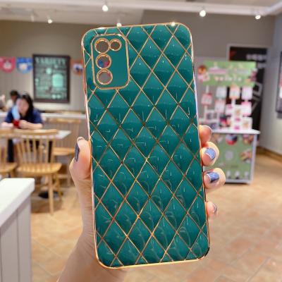 China Shemax Shockproof For Galaxy S 21, Samsung Sparkle Glitter Plating Lattice Case, Camera Lens Protector Shockproof Edge TPU Bumper Cover for sale