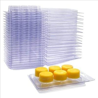 China Recyclable Packaging Clear Empty Plastic Melt Wax Cube Tray In Clamshells Custom Molds For Wickless Wax Tarts Candles for sale