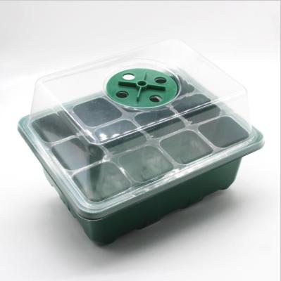 China Wholesale Plastic Nursery Tray Seed Propagation Tray 12 Cell Hole Plant Recyclable Pack With Clear Lid With Breathing Valve for sale