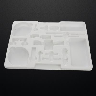 China Custom Plastic Plastic Tray Toy Blister Packaging PS White Square Recyclable Plastic Inner Tray For Toy Kits Source Manufacturer Customization for sale