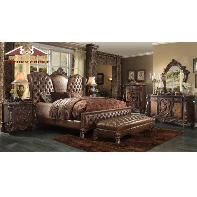 China 5PCS (Others) American Style Adjustable Antique Royal European Style Wooden Bedroom Furniture, Classic Bedroom for sale