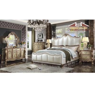 China Longhao Adjustable Furniture (Others) Modern Bedroom Furniture Set America Style Royal Queen Queen Size Bed For Home Use for sale