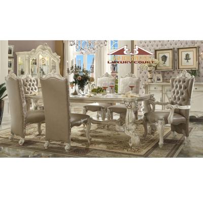 China (Other)Longhao 2021 Adjustable Luxury Dining Room Sets European Style Furniture Set Made In China for sale