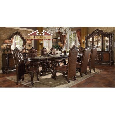 China (Others)Luxury Royal European Longhao Style Adjustable Dining Table Sets With 10 Chairs for sale