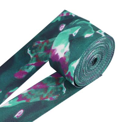 China Quality Heat Transfer Printing Webbing Polyester Knitted Band Elastic Band Guaranteed Viable Webbing for sale