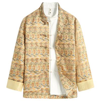 China Original Modified Ancient Chinese Style Traditional Chinese Style Long Sleeve Spring Jacket Men's Modified Dragon Print Jacket Button Tang Suit Men's Jacket for sale