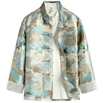 China Chinese Style Loose Vertical Collar Fashion Jacket Men Jacket Men Printed Traditional Chinese Style Spring Fashion Flavor Suit Ancient Chinese Style Men Retro for sale