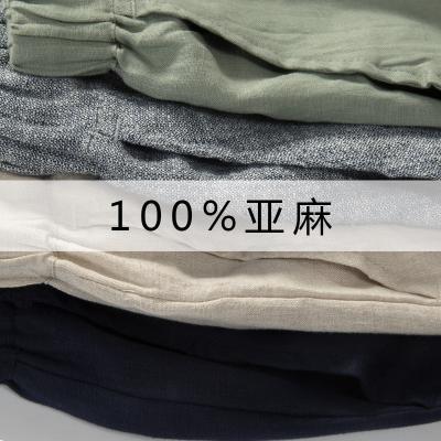 China Custom Lightweight Elastic Waist Drawstring Breathable Canvas Men's Casual Pants 100% Cotton Canvas Breeches Clothing for sale