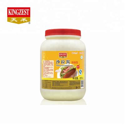 China Original Packaging Egg Mayonnaise Egg Bottle Free Samples PE Bottle Soybean Oil White With 9 Months Shelf Life 8% Brix Sauce 3L for sale