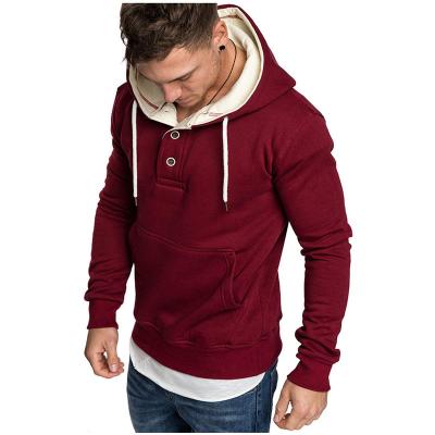 China 2022 New Arrivals Fashion Winter Anti-pilling Warm Plus Size Plus Velvet Paneled Design Hoodie With Buttons Men Clothing for sale