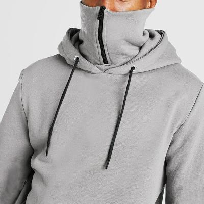 China 2022 new winter hot sale men's anti-pilling pure color zipper hoodie hooded custom logo masked hoodies men for sale