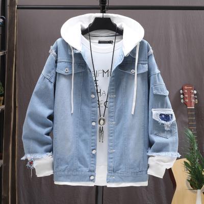 China Windproof Hooded Jacket Men's Winter Denim Woman's Hip Hop Jeans Coat Street Loungewear Jacket Jogger Jeans Winter Jacket for sale